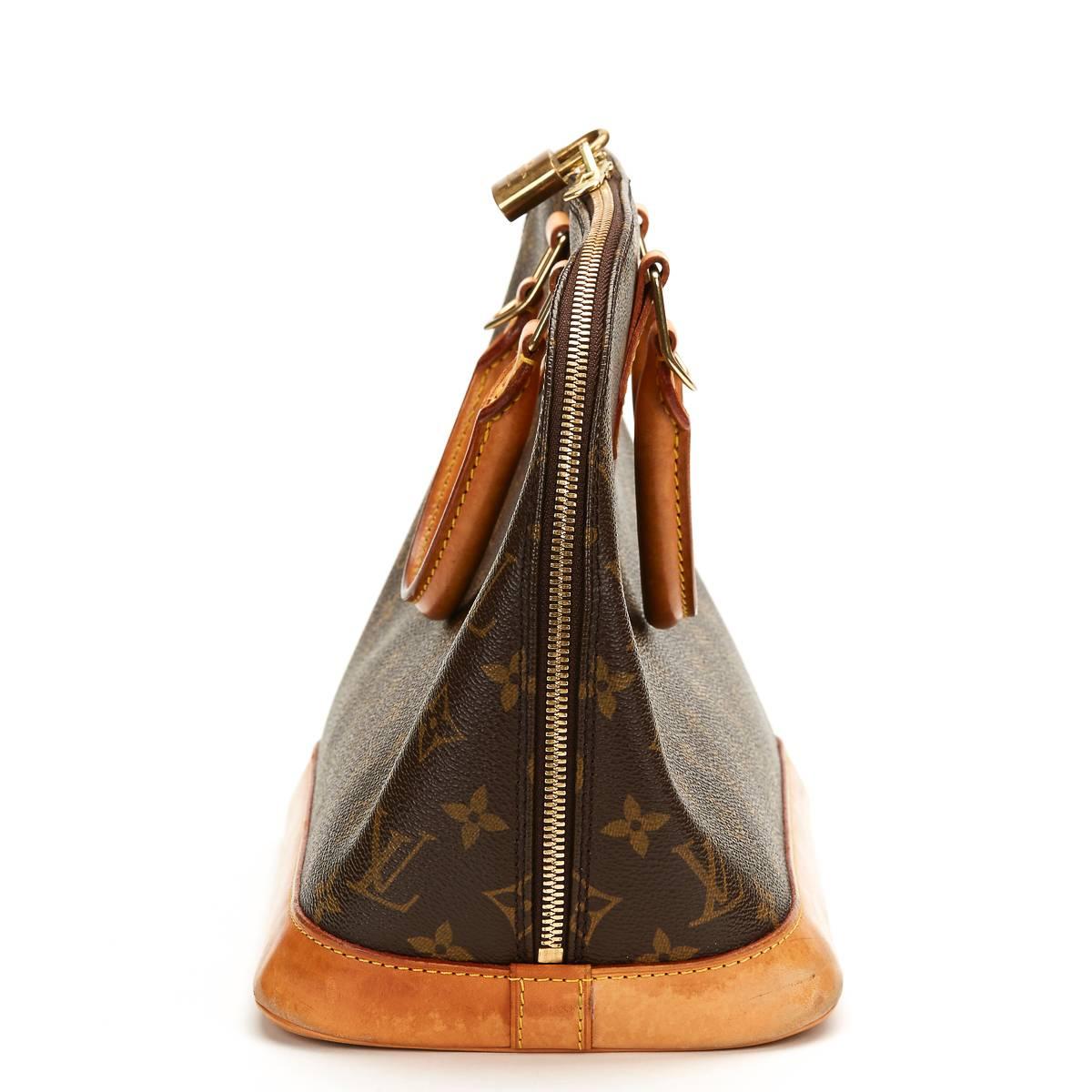 2000s Louis Vuitton Brown Classic Monogram Coated Canvas Alma MM In Good Condition In Bishop's Stortford, Hertfordshire