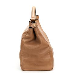 2000s Fendi Tan Leather & Mink Python Large Peekaboo