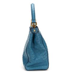 2000s Fendi Blue Ostrich Leather Small Peekaboo