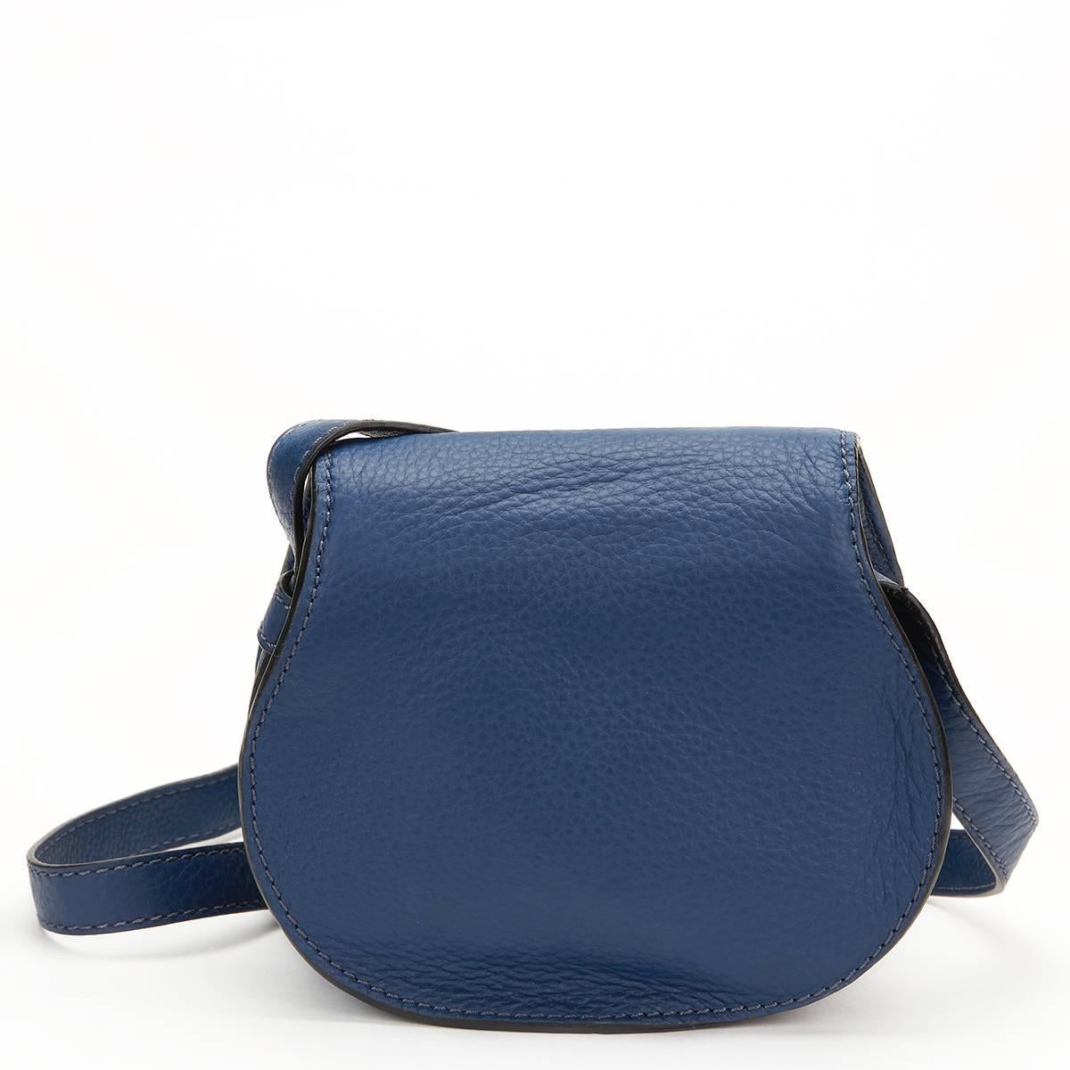 2016 Chloé Royal Navy Calfskin Mini Marcie In New Condition In Bishop's Stortford, Hertfordshire