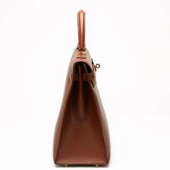 1990s Hermès Terre Ardenne Leather Vintage Sellier Kelly 35cm