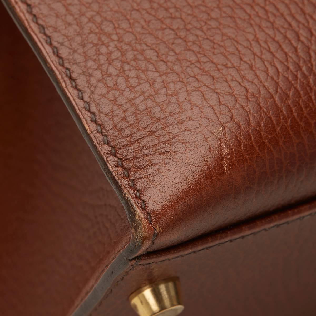 1990s Hermès Terre Ardenne Leather Vintage Sellier Kelly 35cm 1
