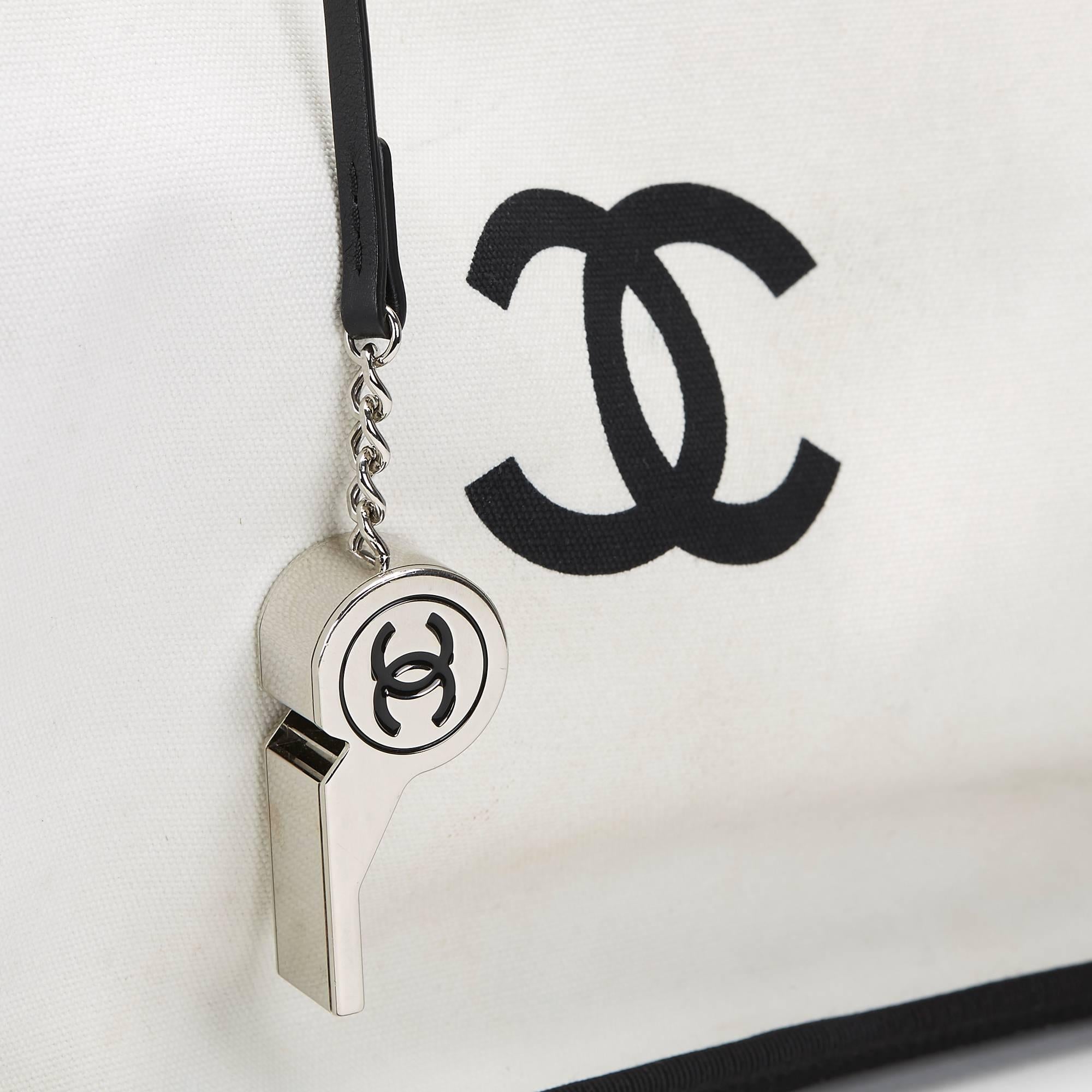Chanel Black and White Canvas Ladies First Shopper Tote, 2010s 3