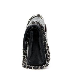 1990s Chanel Black Quilted Lambskin Small Classic Double Flap Bag