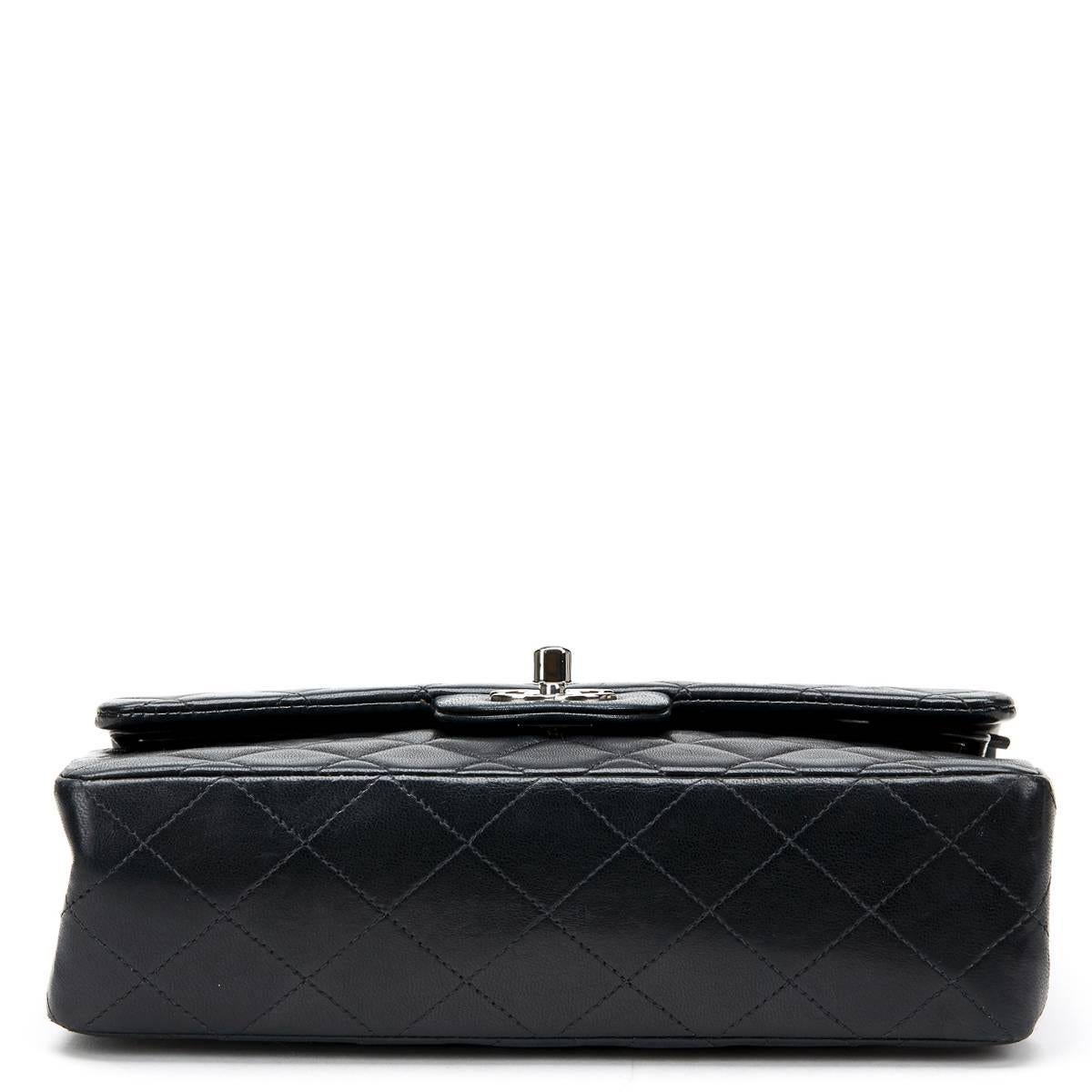 1990s Chanel Black Quilted Lambskin Small Classic Double Flap Bag 1