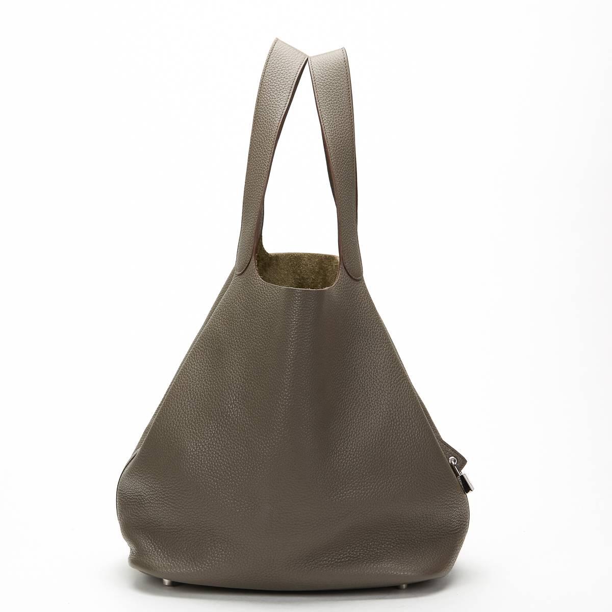 2012 Hermès Etoupe Clemence Leather Picotin Lock TGM 1