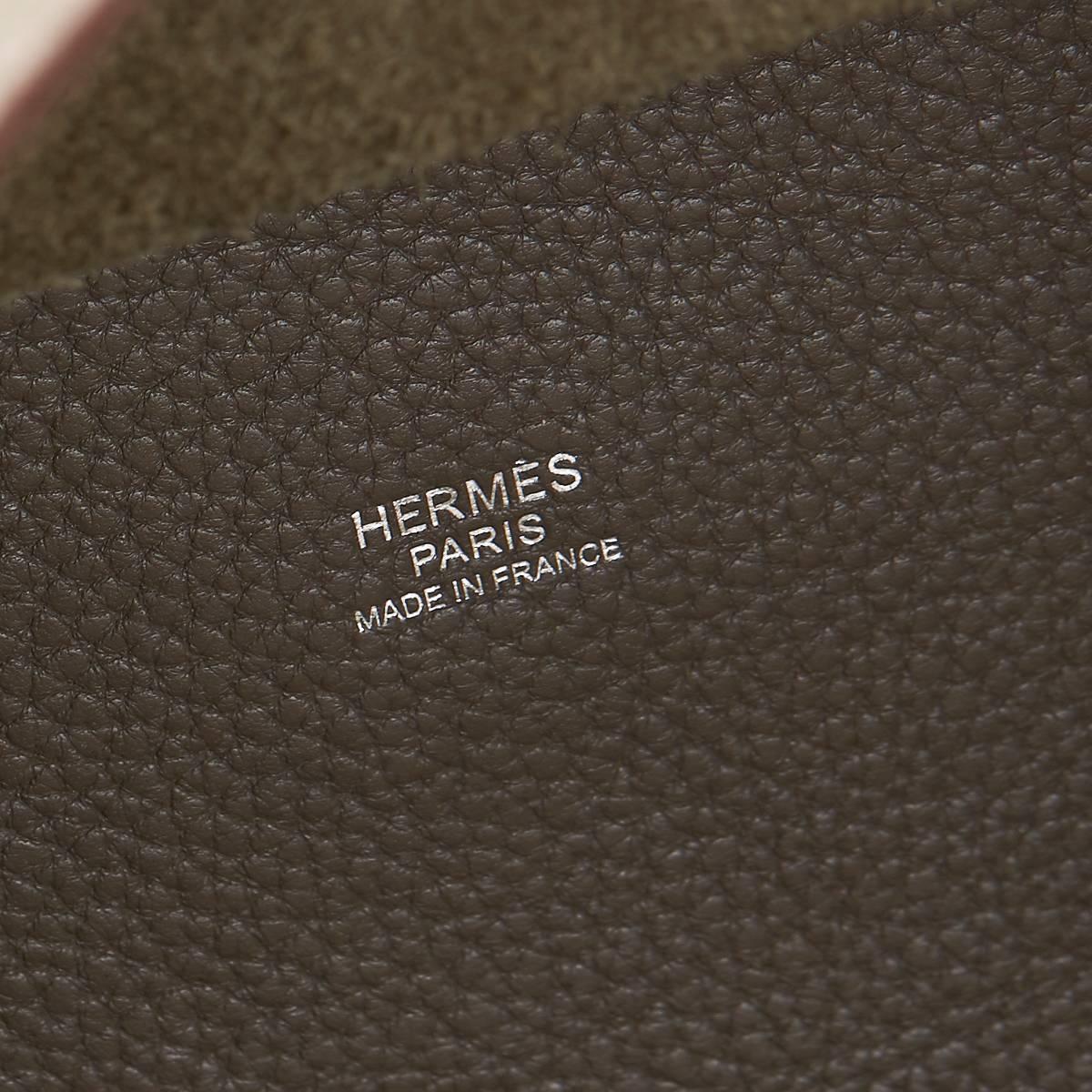2012 Hermès Etoupe Clemence Leather Picotin Lock TGM 3