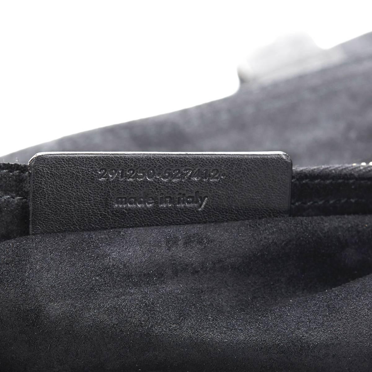 2012 Saint Laurent Black Studded Leather Muse II Rock 5