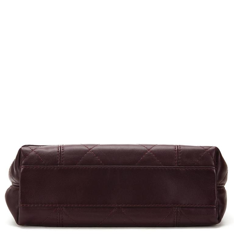 2011 Chanel Maroon Quilted Lambskin Classic Single Flap Bag at 1stDibs