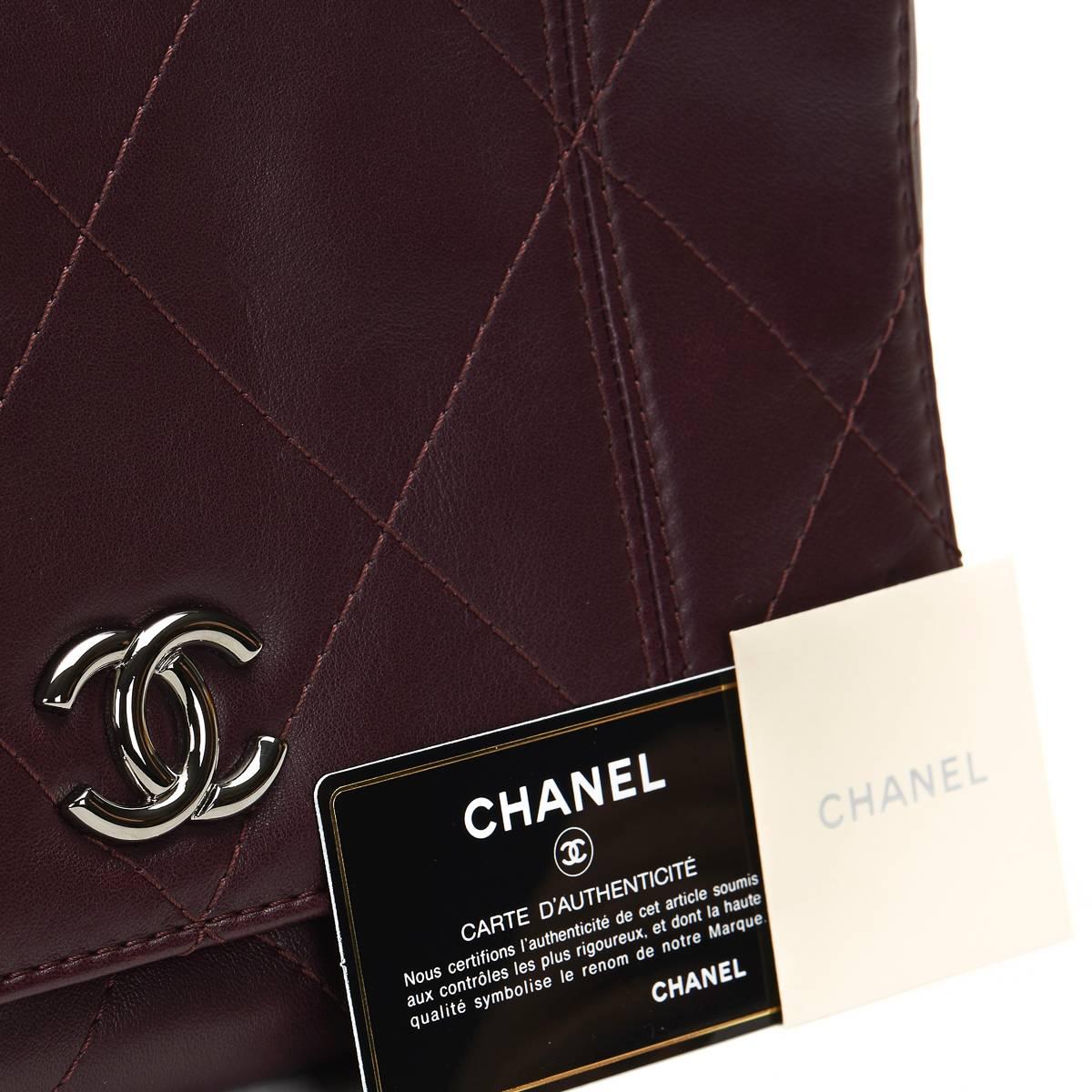 2011 Chanel Maroon Quilted Lambskin Classic Single Flap Bag 4