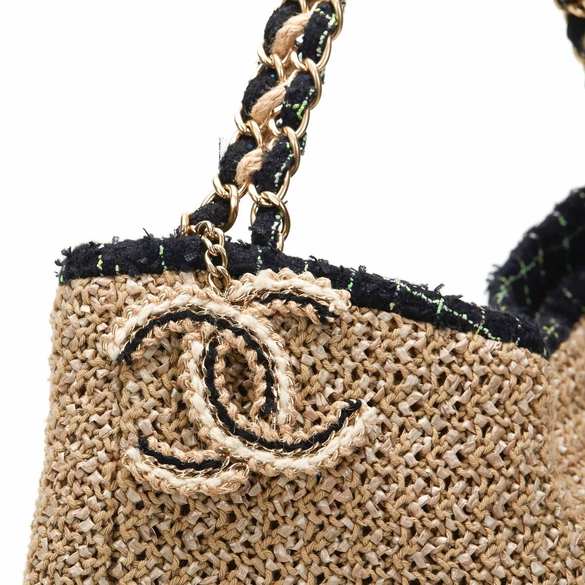 2010 Chanel Beige Woven Raffia Coco Country Tote 3