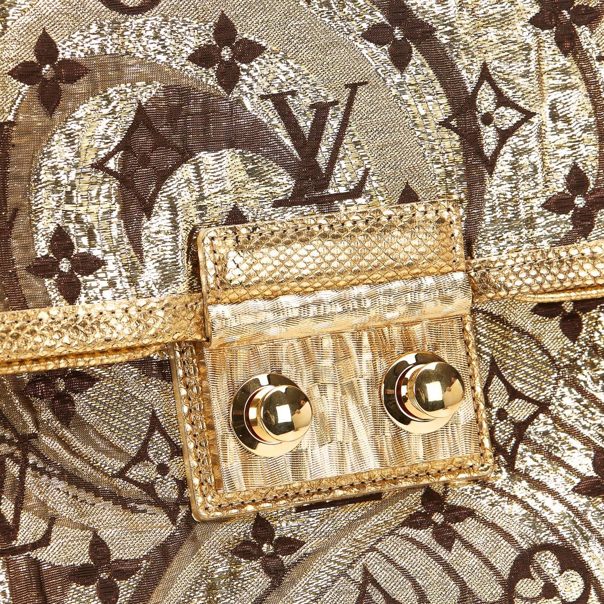 2000 Louis Vuitton Gold Monogram Brocade Thalie Clutch 3