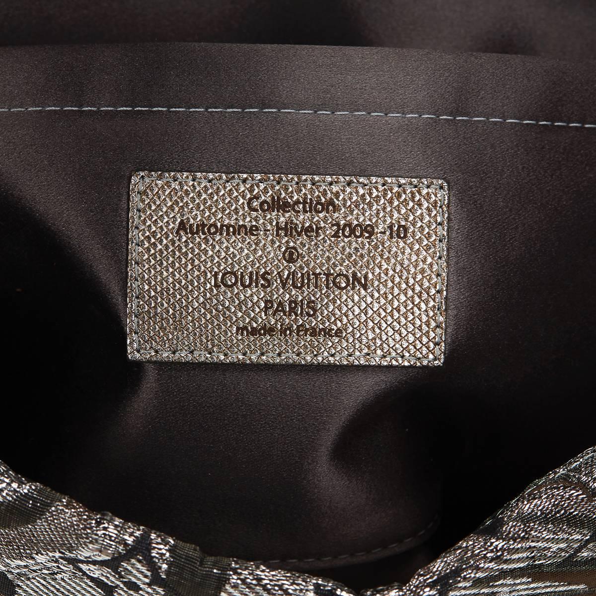 Louis Vuitton Silver Monogram Brocade Thalie Clutch, 2000s  3