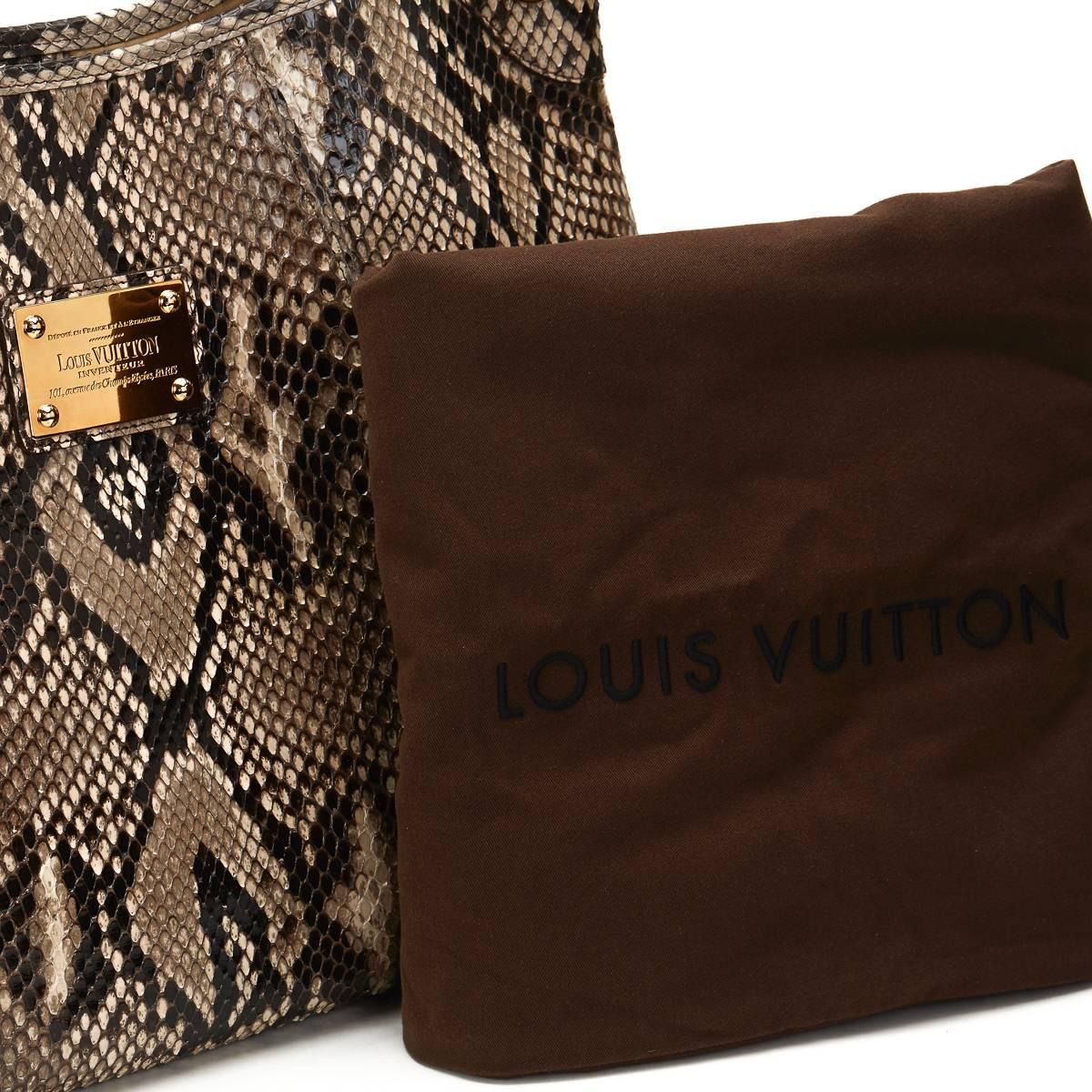 2000s Louis Vuitton Beige Python Galleria Smeralda GM 6