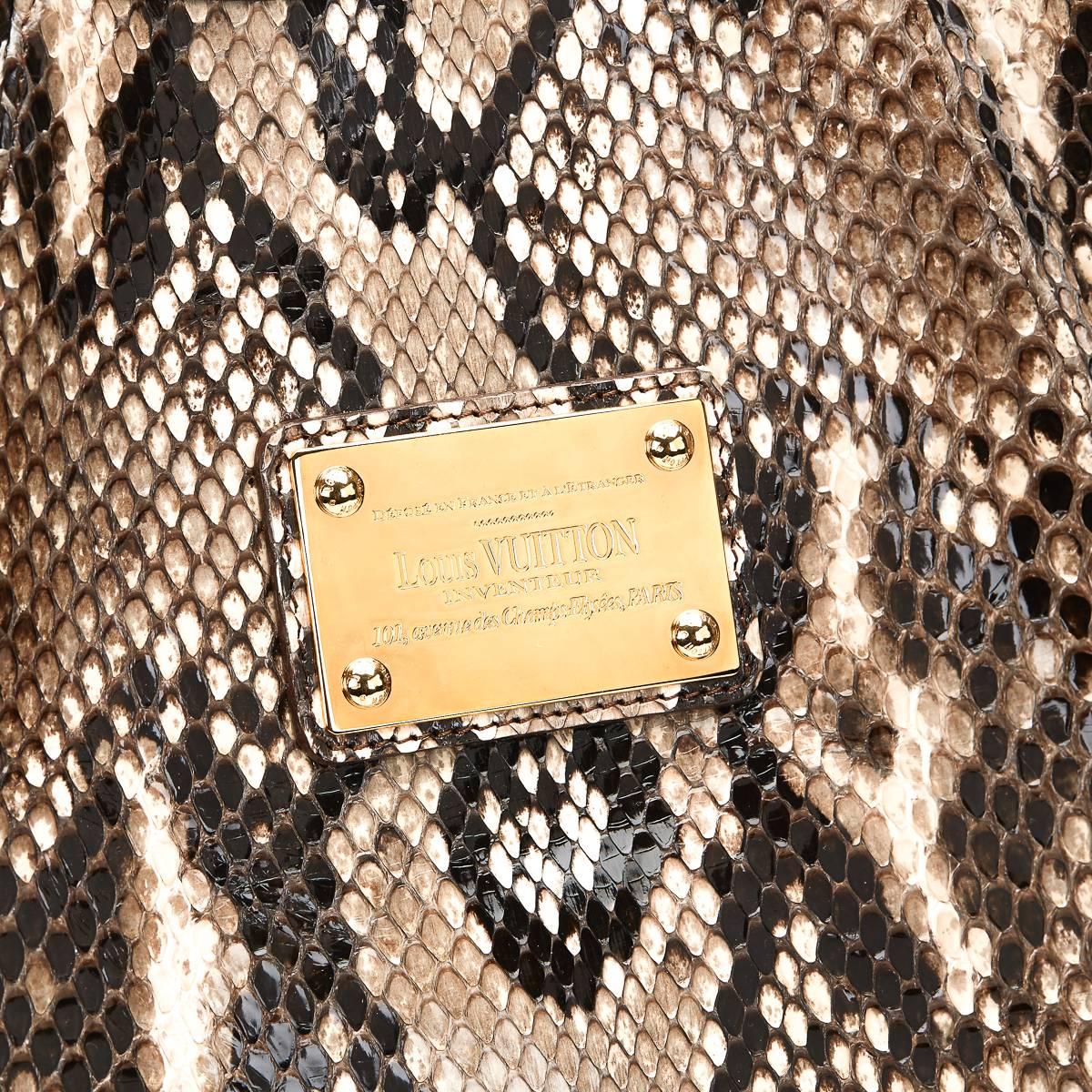 2000s Louis Vuitton Beige Python Galleria Smeralda GM 3