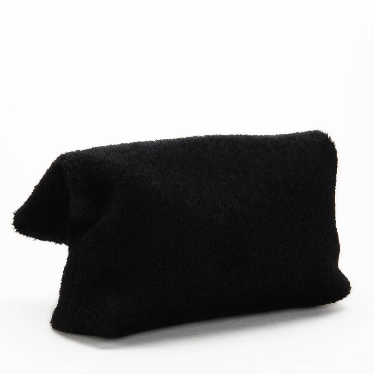 Women's 2015 Victoria Beckham Black Shearling Spiral Clutch