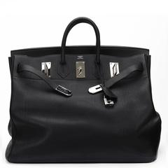 2000s Hermès Black Fjord Leather Birkin 40cm HAC