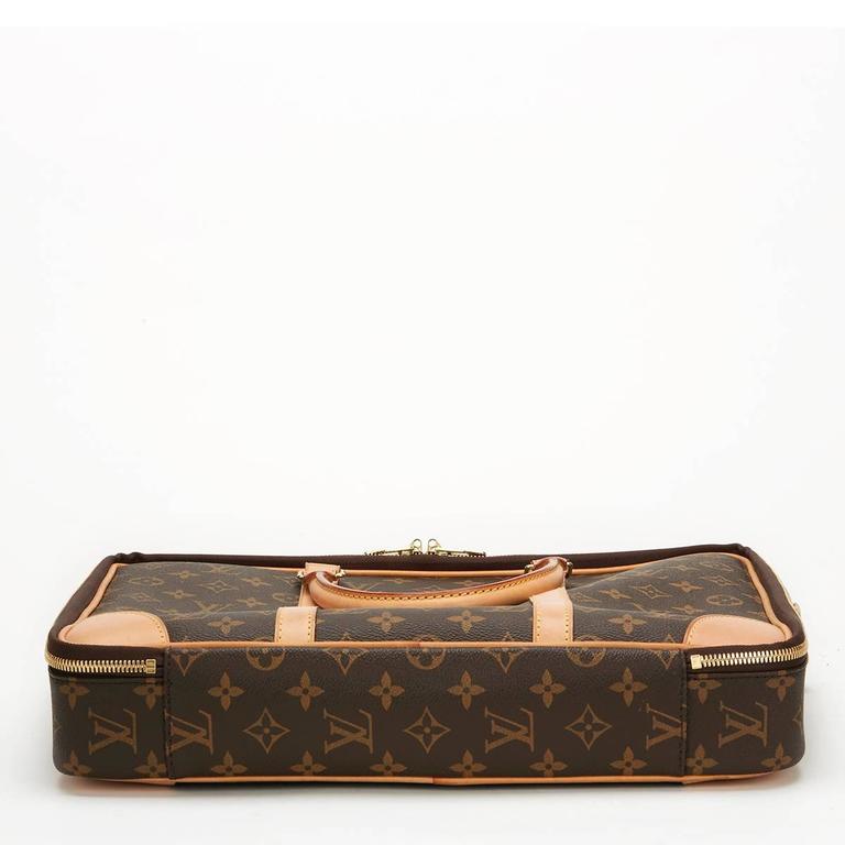2010s Louis Vuitton Brown Classic Monogram Canvas Cupertino Laptop Bag 2011 at 1stdibs