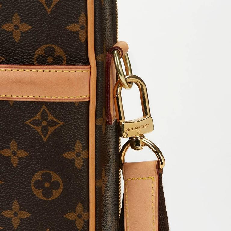 2010s Louis Vuitton Brown Classic Monogram Canvas Cupertino Laptop Bag 2011  at 1stDibs