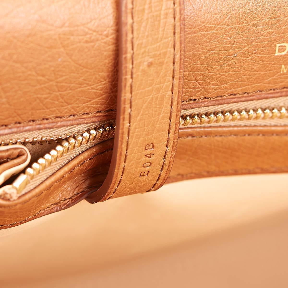 2000s Delvaux Tan Ostritch Leather Tempete MM  3