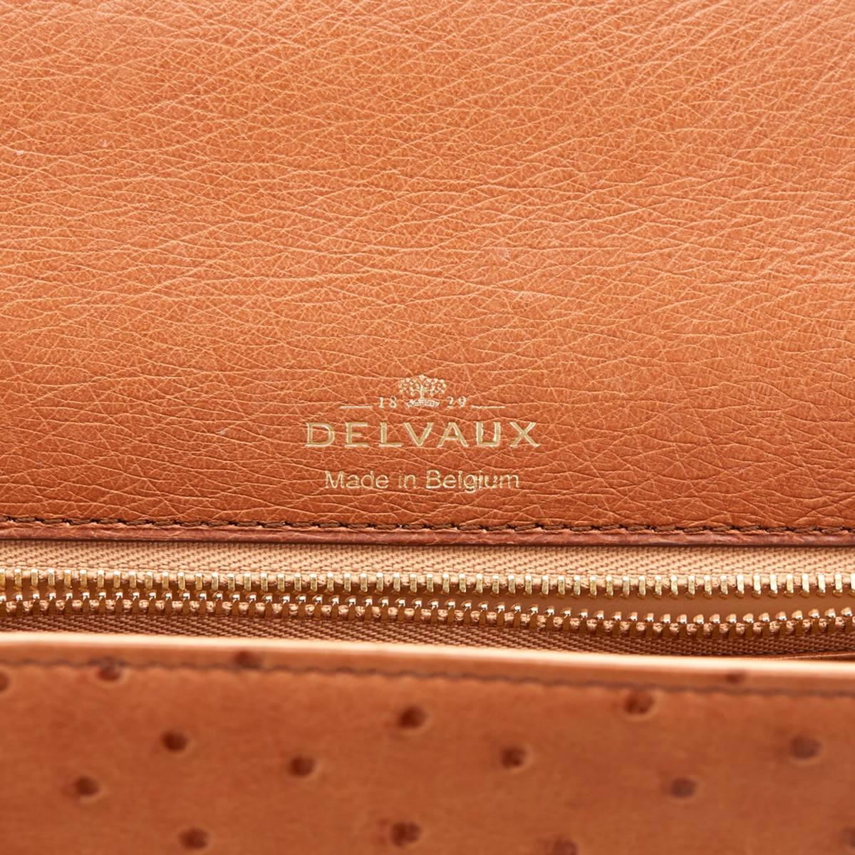 2000s Delvaux Tan Ostritch Leather Tempete MM  4