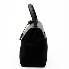 Saint Laurent Black Calfskin & Suede Medium Moujik