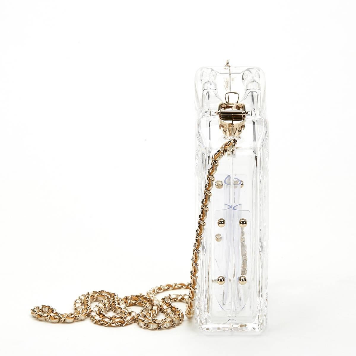 White 2015 Chanel Clear Plexiglass Dubai by Night Gas Can Minaudiere