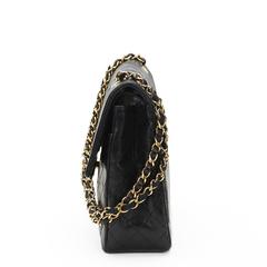 1990s Chanel Black Quilted Lambskin Vintage Medium Tall Classic Double Flap Bag