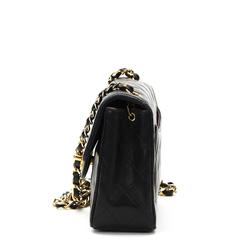 1990s Chanel Black Quilted Lambskin Mini Flap Bag