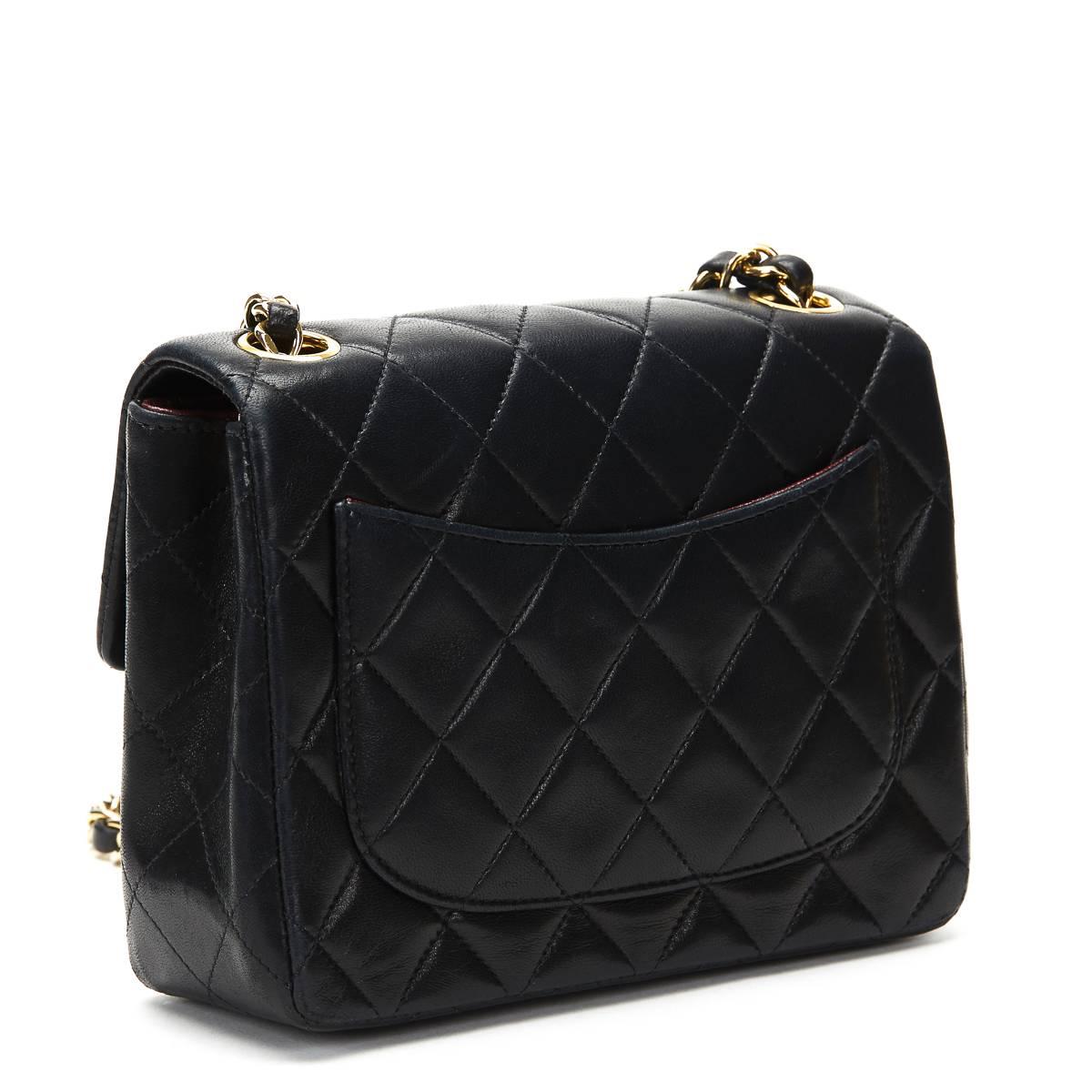 Women's 1990s Chanel Black Quilted Lambskin Mini Flap Bag