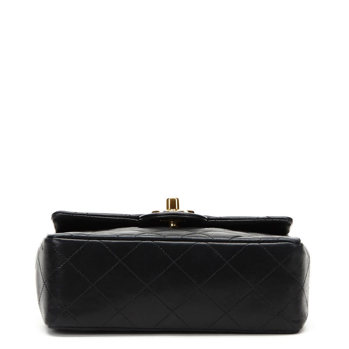 1990s Chanel Black Quilted Lambskin Mini Flap Bag 1