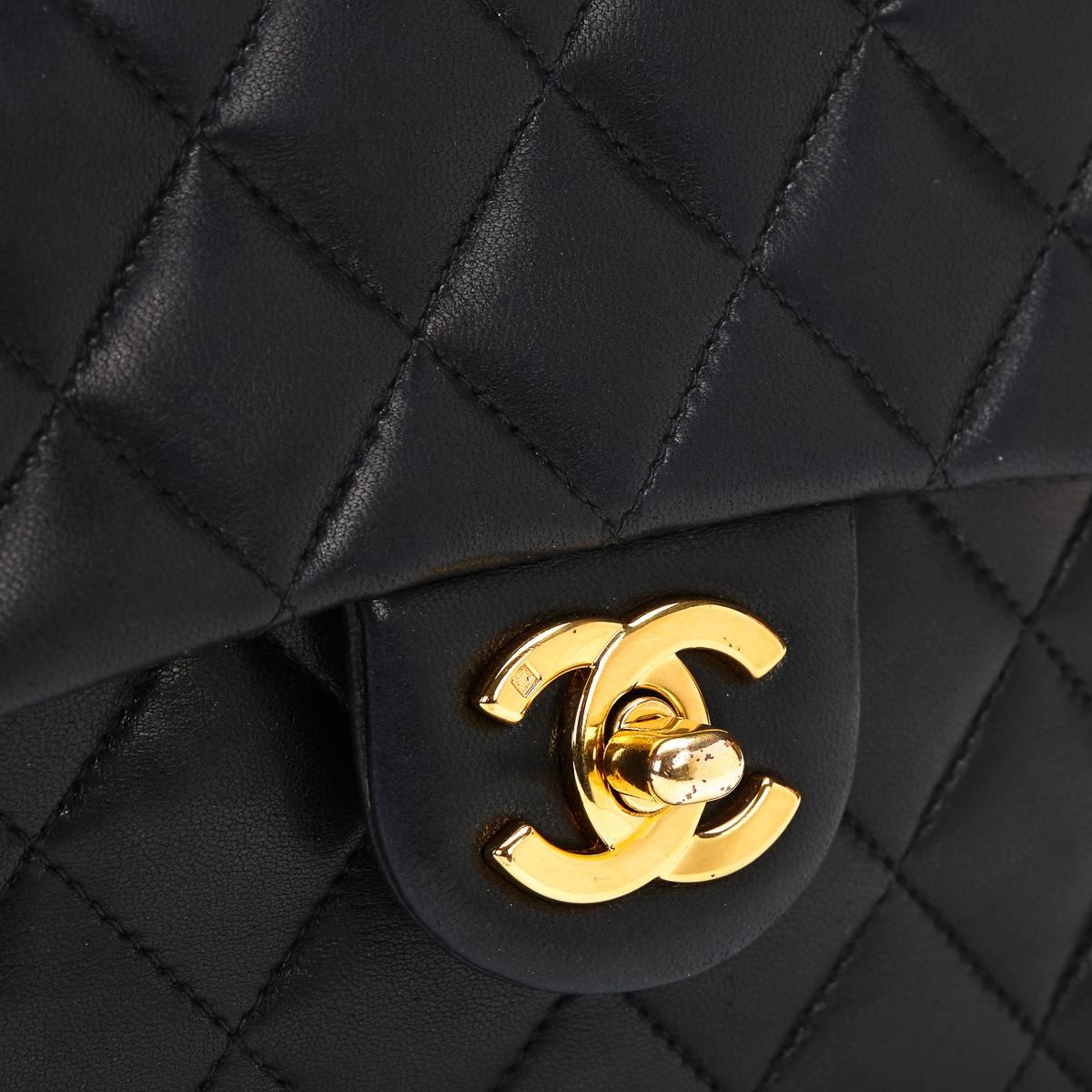 1990s Chanel Black Quilted Lambskin Mini Flap Bag 5