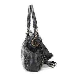 2000s Balnciaga Black Distressed Calfskin City First PM