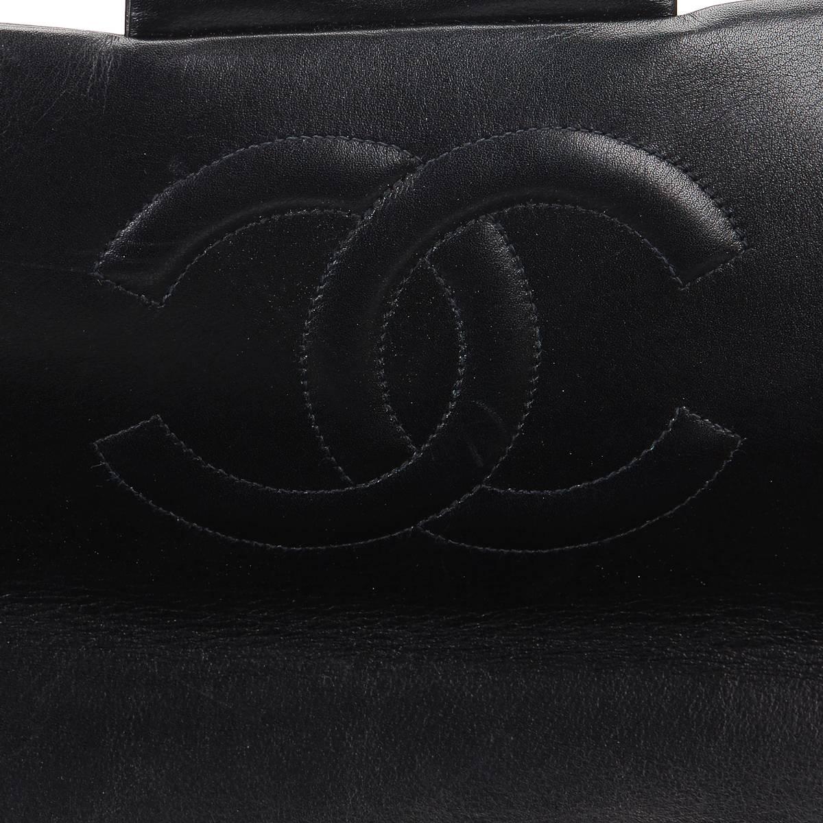 Circa 1994 Chanel Black Quilted Lambskin Vintage Maxi Jumbo XL Flap Bag  4