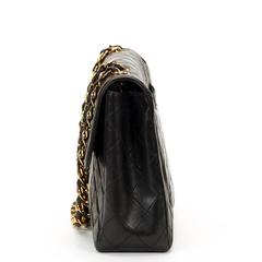 1990s Chanel Black Quilted Lambskin Vintage Jumbo XL Flap Bag