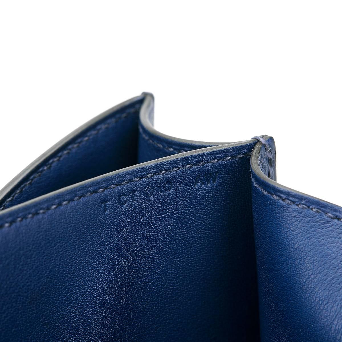 2015 Hermès Bleu Saphir Swift Leather Constance 18 2