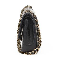 2000s Chanel Black Quilted Lambskin Medium Classic Double Flap Bag