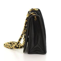 1980 Chanel Black Velvet Vintage Classic Single Flap Bag