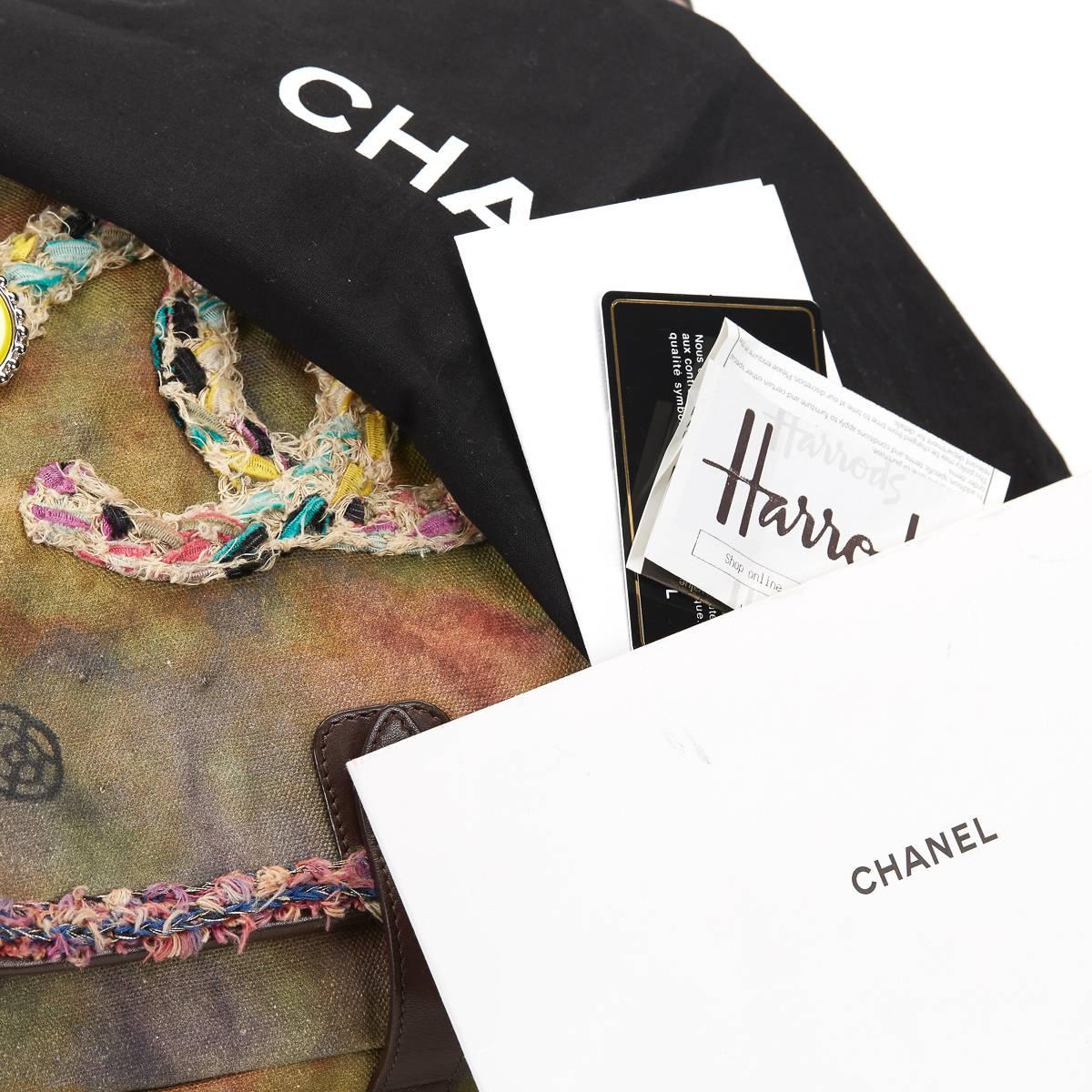 2010s Chanel Multi Washed Fabric Graffiti Messenger Bag 3