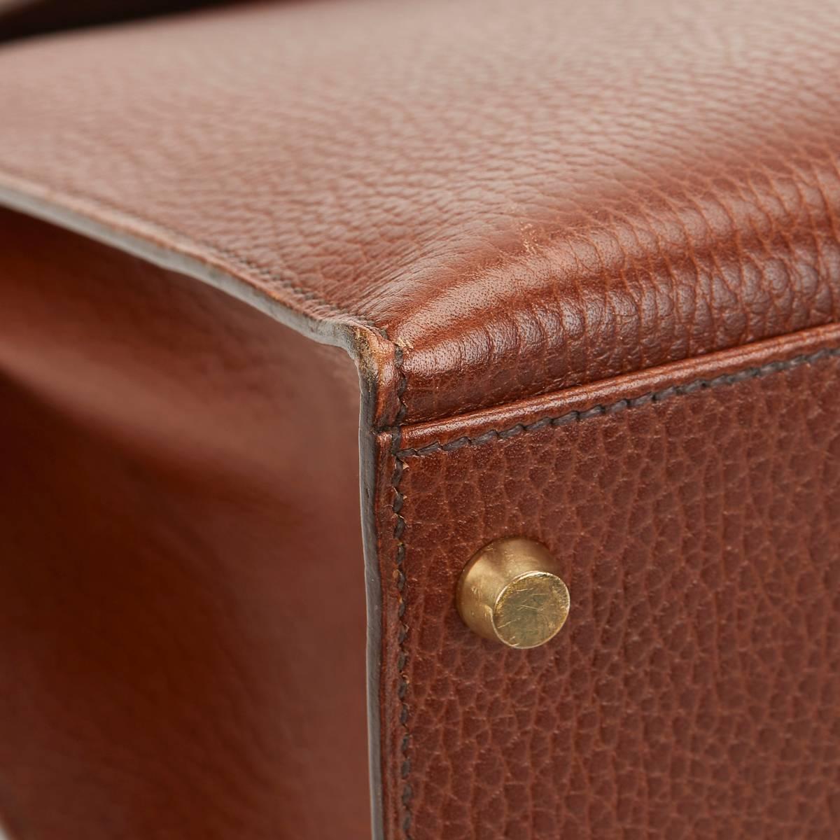 1997 Hermès Terre Ardenne Leather Vintage Sellier Kelly 35cm 2