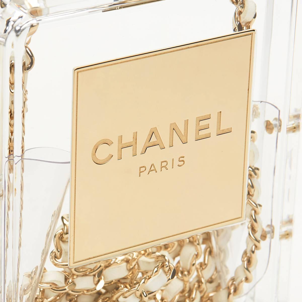 2014 Chanel Clear Plexiglass No. 5 Perfume Bottle Bag  In Excellent Condition In Bishop's Stortford, Hertfordshire