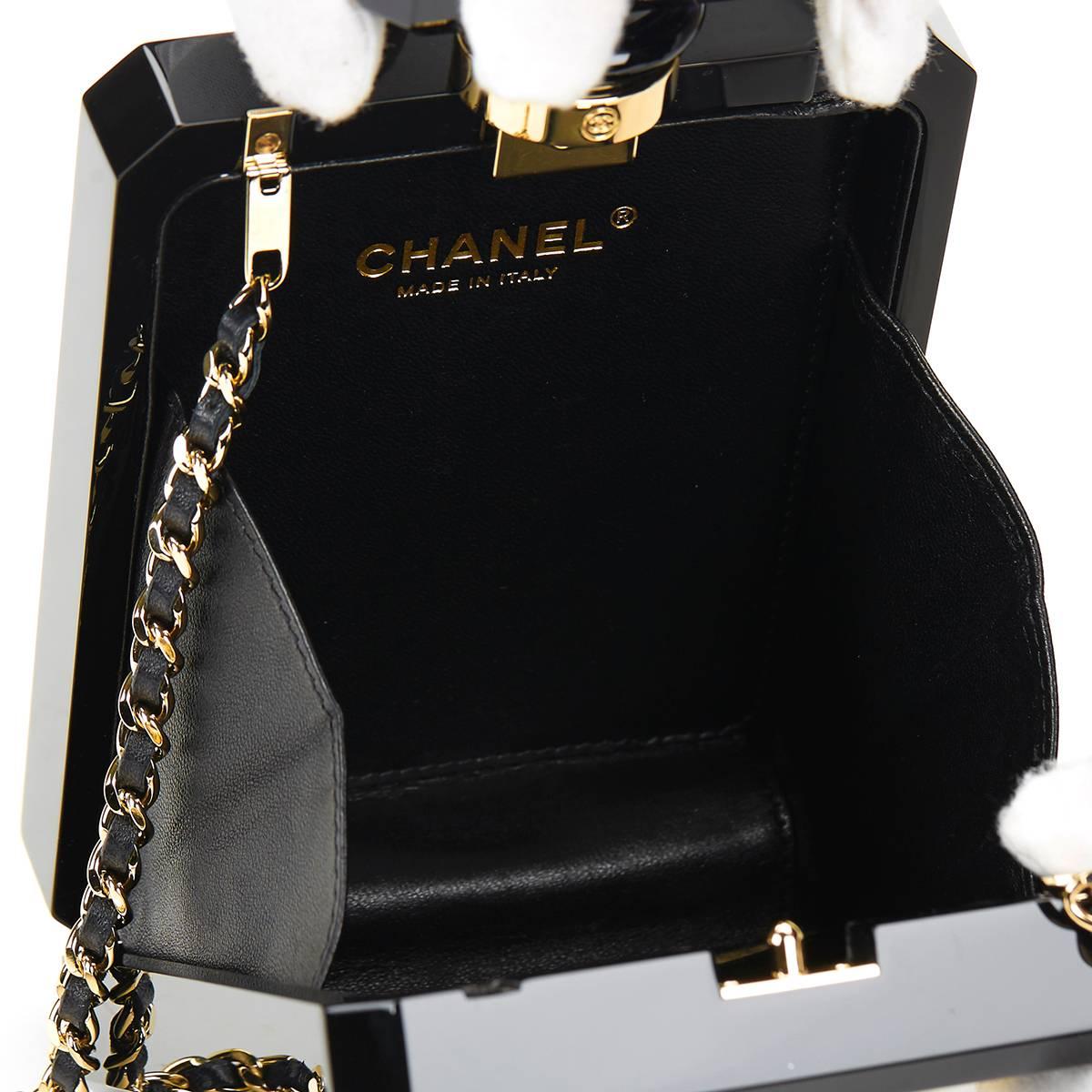 Chanel Black Plexiglass No. 5 Perfume Bottle Bag 1