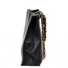 1990s Chanel Black Lambskin Vintage Timeless Tote