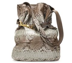 CHLOE Taupe Python Joan Bucket Bag