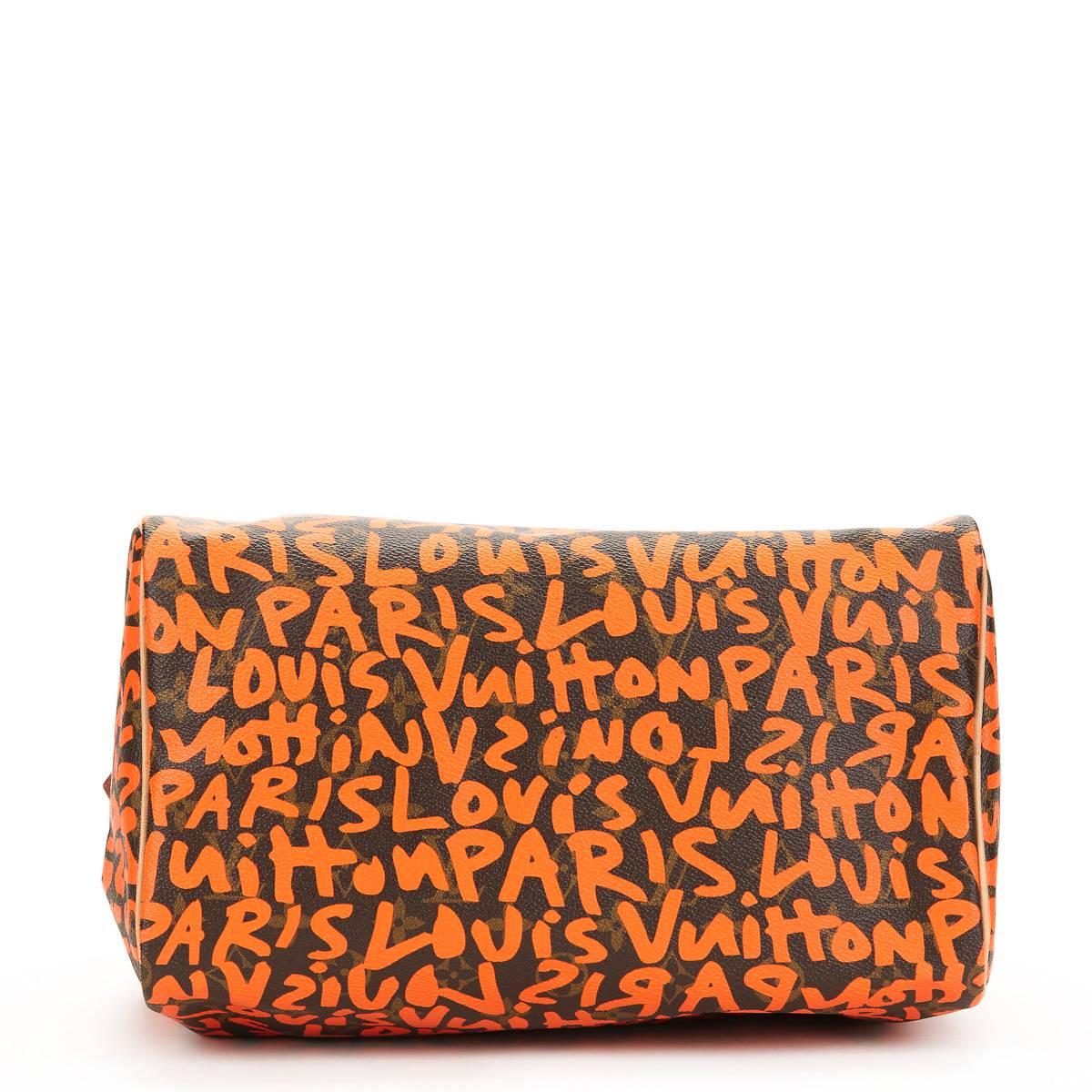 Women's 2000s Louis Vuitton Coated Canvas Stephen Sprouse Orange Graffiti Speedy 30