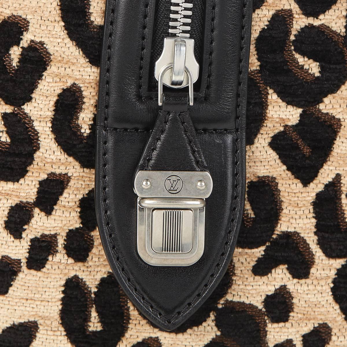 2000s Louis Vuitton Leopard Print Jacquard Velvet Stephen Sprouse Speedy 30 2