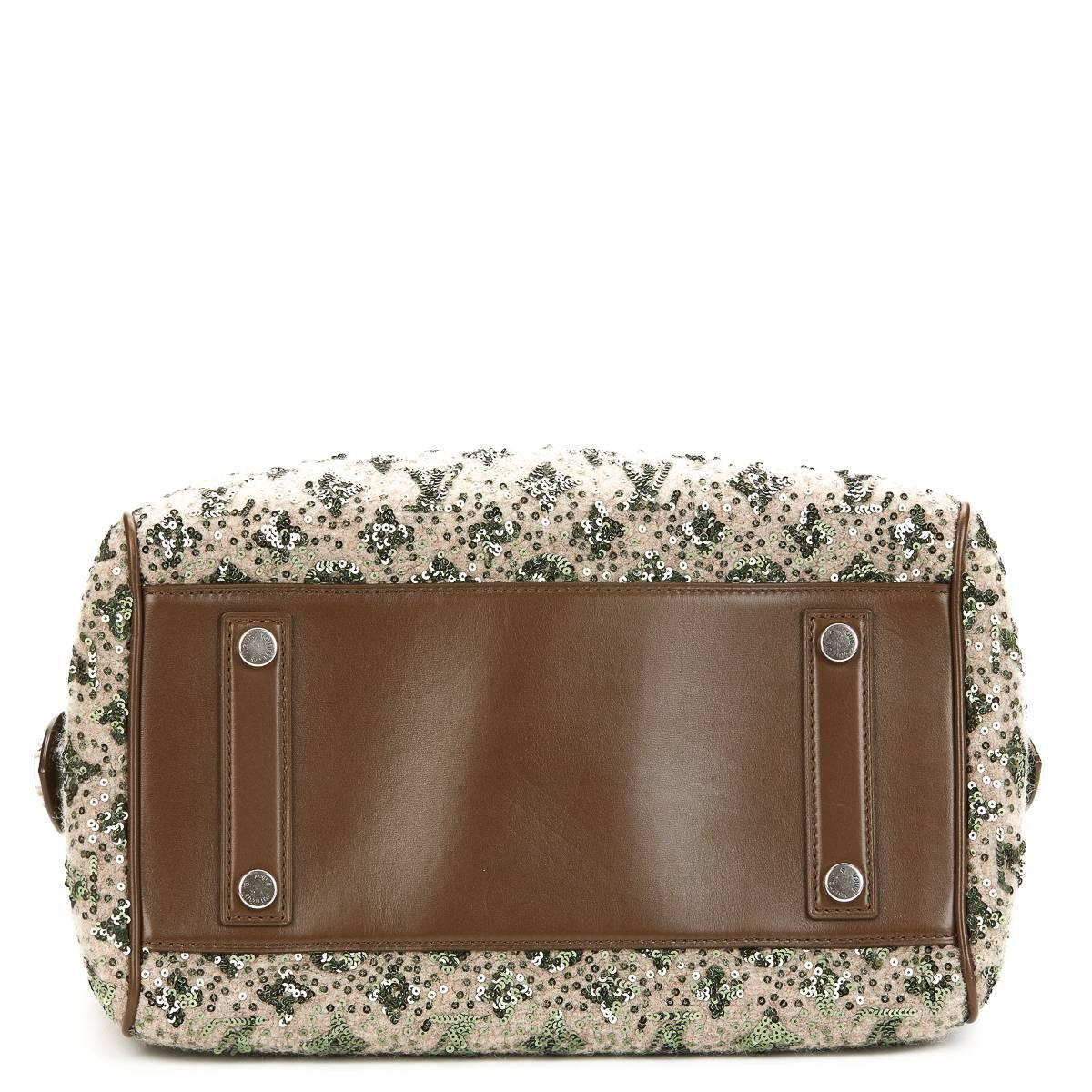 2012 Louis Vuitton Khaki Sequin Sunshine Express Speedy 30 In Excellent Condition In Bishop's Stortford, Hertfordshire