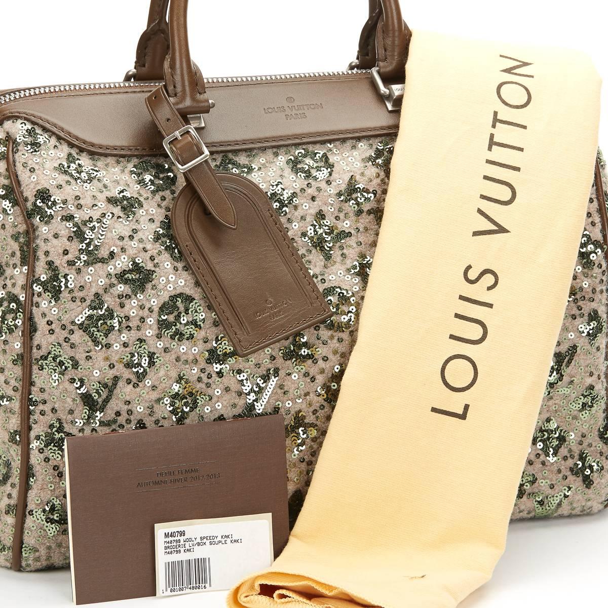 2012 Louis Vuitton Khaki Sequin Sunshine Express Speedy 30 5