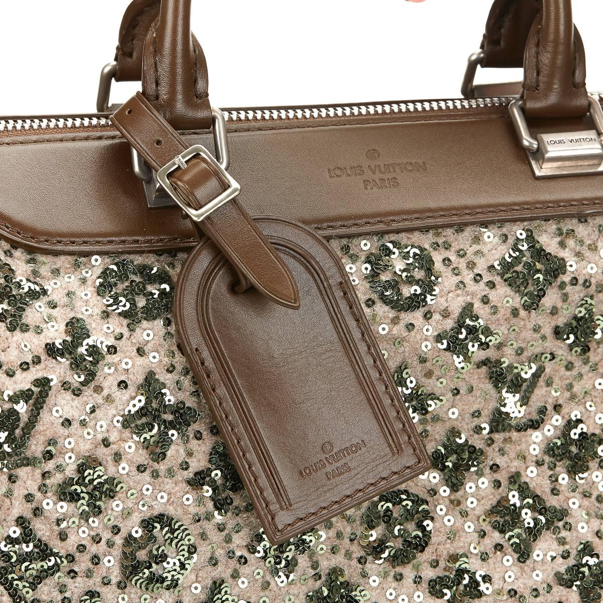 2012 Louis Vuitton Khaki Sequin Sunshine Express Speedy 30 4