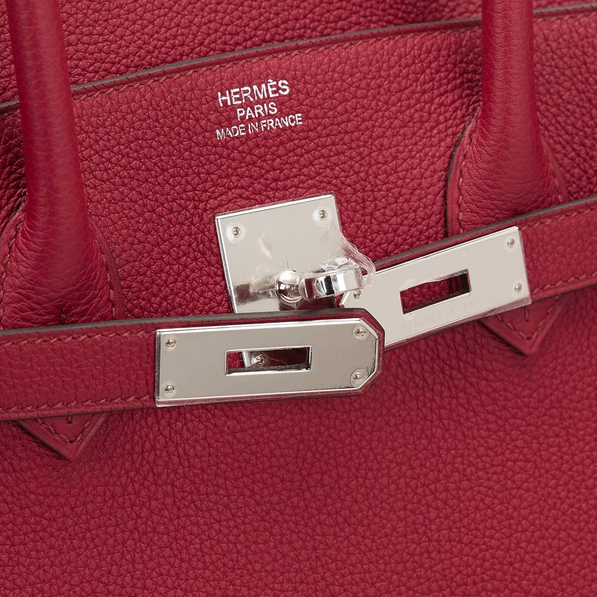 2016 Hermes Rouge Grenat Togo Leather Birkin 35cm 2
